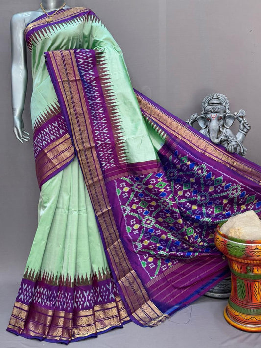Ikkat Pochampally Handloom Pure Silk Saree with Blouse | Double Warp | Silk Mark Certified