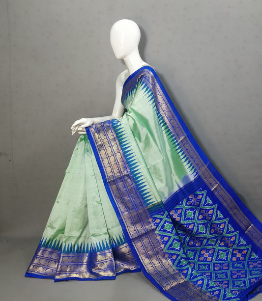 Ikkat Pochampally Handloom Pure Silk Saree with Blouse | Double Warp | Silk Mark Certified
