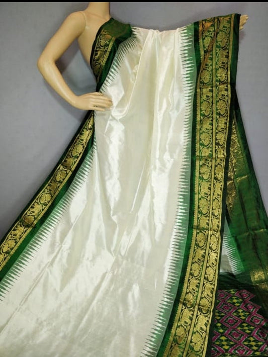 Ikkat Pochampally Handloom Pure Silk Saree with Blouse | Double Warp | Silk Mark Certified
