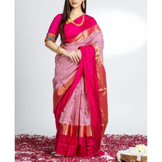 Ikkat Pochampally Handloom Pure Silk Saree with Blouse | Double Warp | Silk Mark Certified