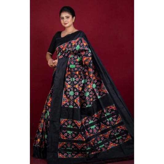 Ikkat Pochampally Handloom Pure Silk Saree with Blouse | Double Warp | Silk Mark Certified