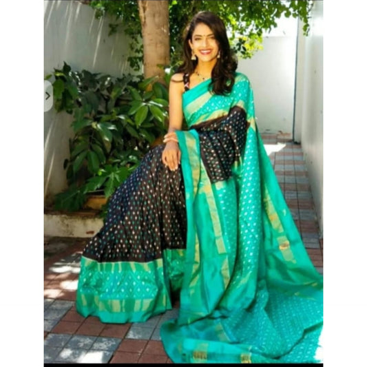 Ikkat Pochampally Handloom Pure Silk Saree with Blouse | Double Warp | Silk Mark Certified
