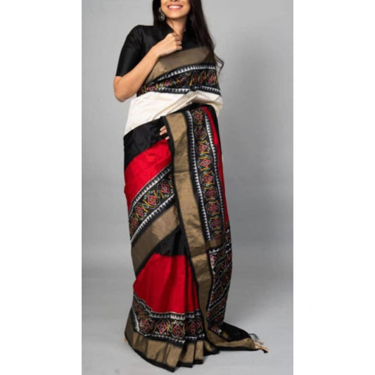 Ikkat Pochampally Handloom Pure Silk Saree with Blouse | Double Warp | Silk Mark Certified