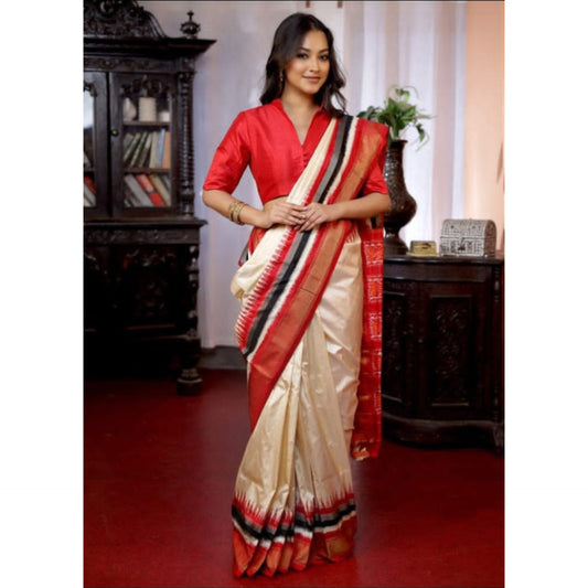 Ikkat Pochampally Handloom Pure Silk Saree with Blouse | Double Warp | Silk Mark Certified