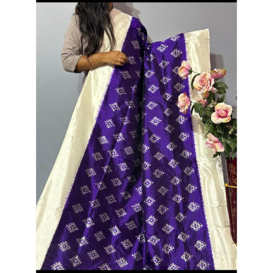Ikkat Pochampally Handloom Pure Silk Saree with Blouse | Double Warp | Silk Mark Certified