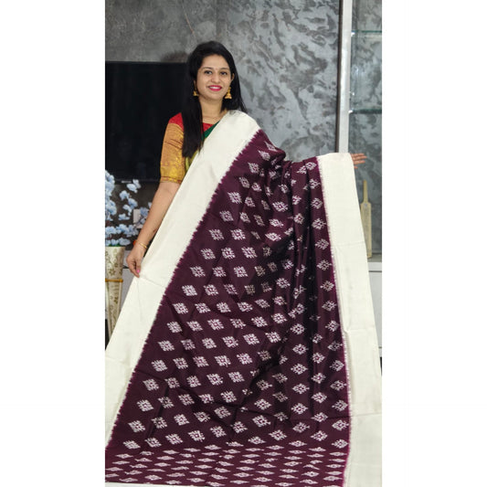 Ikkat Pochampally Handloom Pure Silk Saree with Blouse | Double Warp | Silk Mark Certified