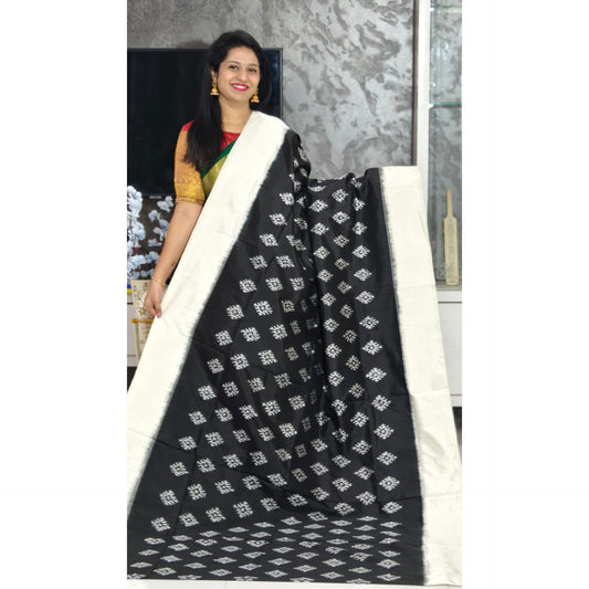 Ikkat Pochampally Handloom Pure Silk Saree with Blouse | Double Warp | Silk Mark Certified