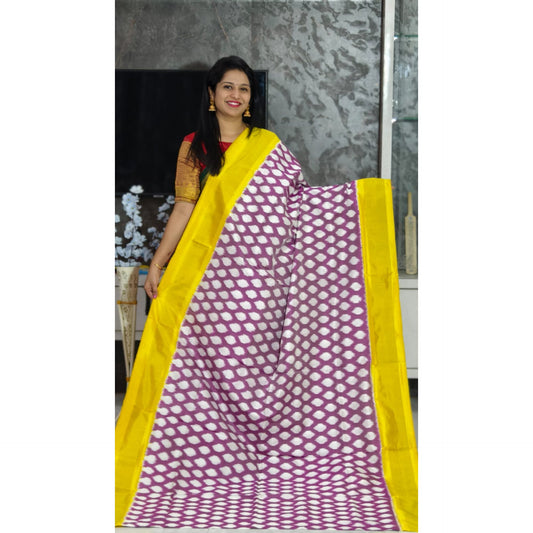 Ikkat Pochampally Handloom Pure Silk Saree with Blouse | Double Warp | Silk Mark Certified