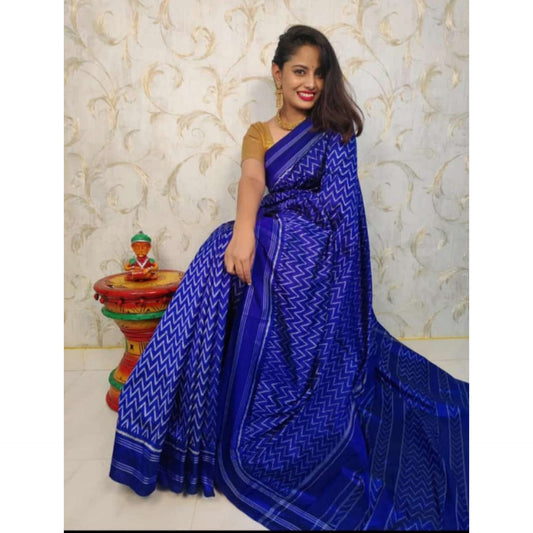 Ikkat Pochampally Handloom Pure Silk Saree with Blouse | Double Warp | Silk Mark Certified